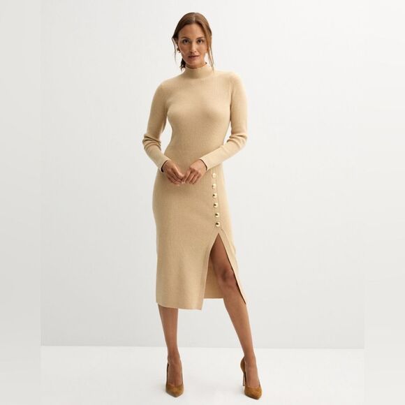 Nine West Tan Camel Bodycon Dress Medium NWT - Picture 7 of 15